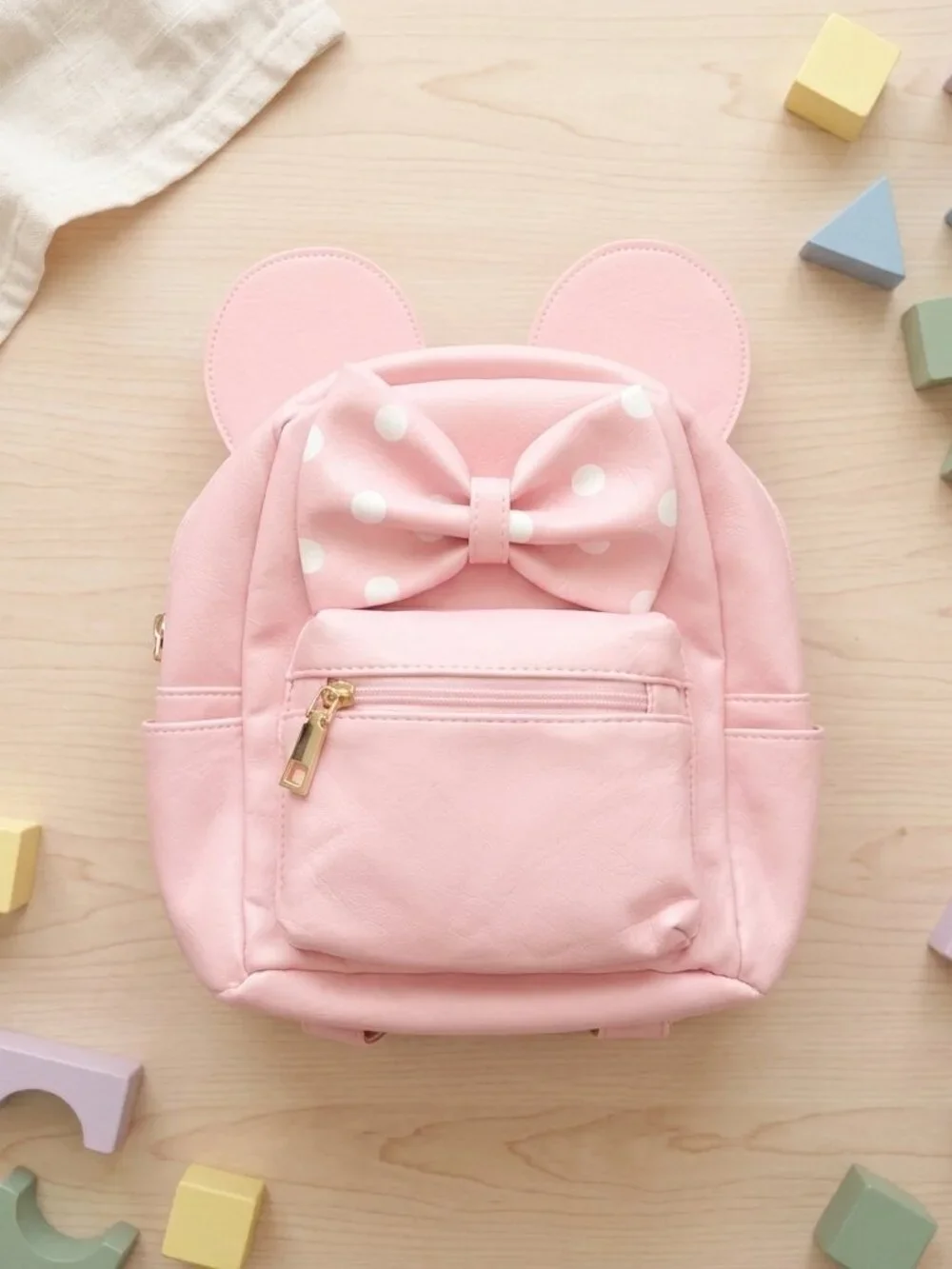 Pink Mouse Ear Kids Backpack Bow Mini Bag